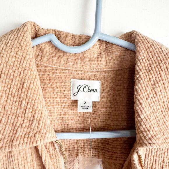 J. Crew Tan Waist Corduroy Dress Size 2 Zip Front Cinched NEW Texture Utility - Picture 9 of 16